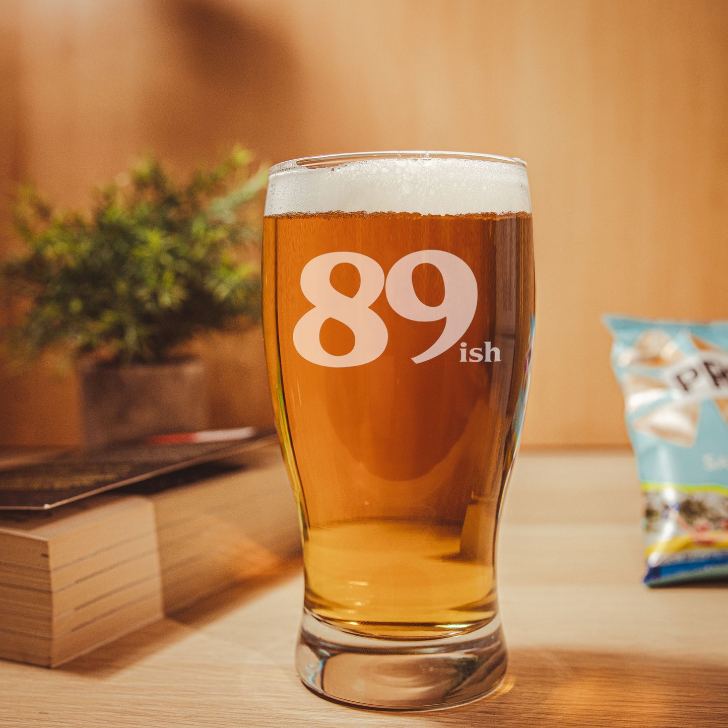 Humorous Birthday Gift Engraved Pint Glass and/or Coaster “AGE'ish”
