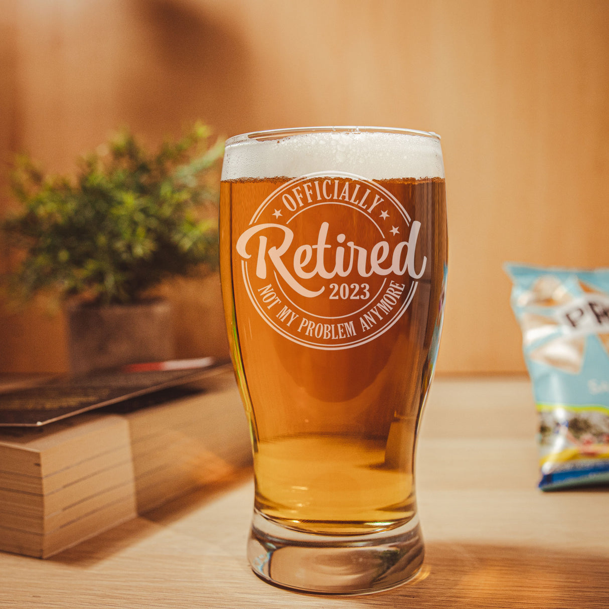 Officially Retired Engraved Beer Glass and/or Coaster Set - Always Looking Good -