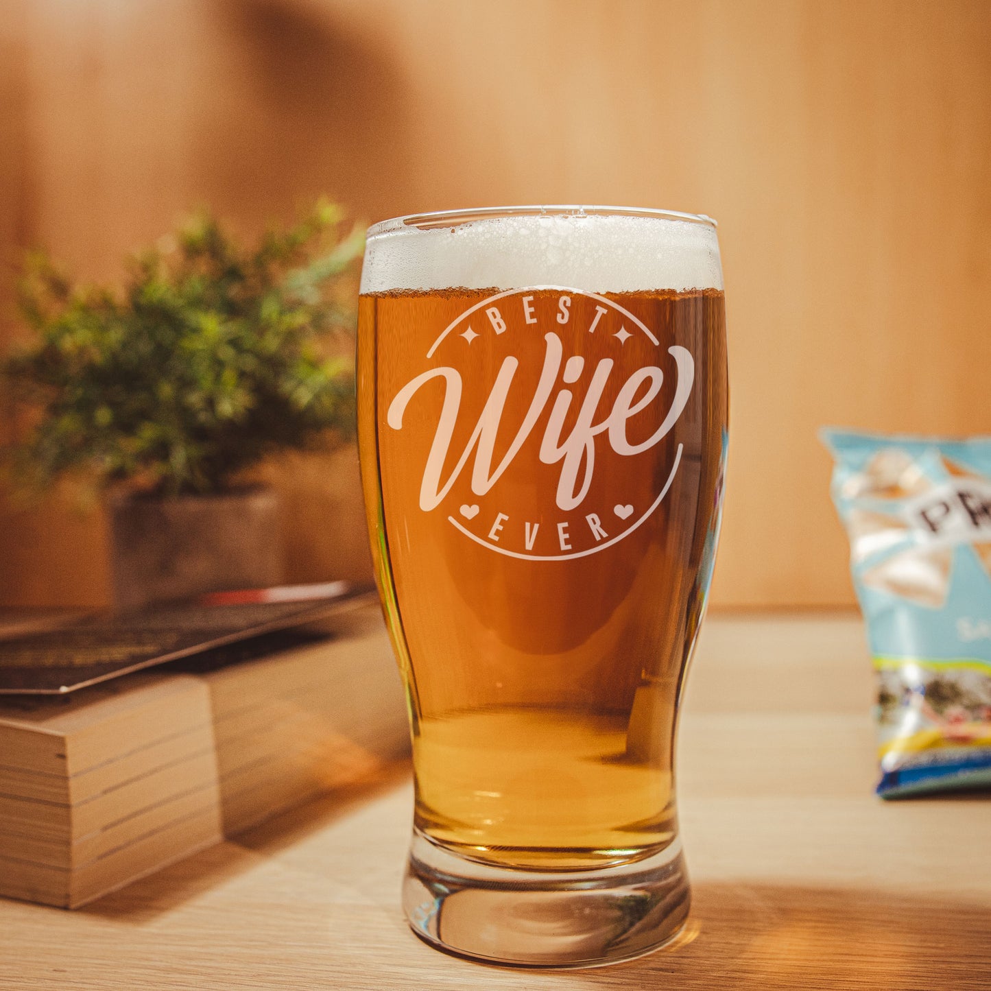 Best Wife Ever Engraved Beer Pint Glass and/or Coaster Set - Always Looking Good - Beer glass gift for wife – “Best Wife Ever” engraved pint glass and coaster set. Thoughtful beer glass gift set for birthdays, anniversaries, or just because.