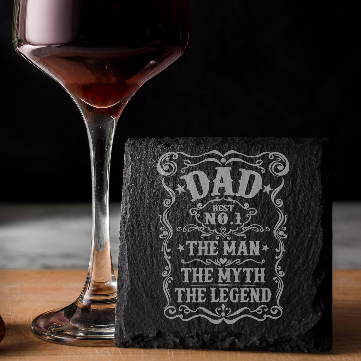 Dad The Man The Myth The Legend Engraved Whisky Glass and/or Coaster Set - Always Looking Good -