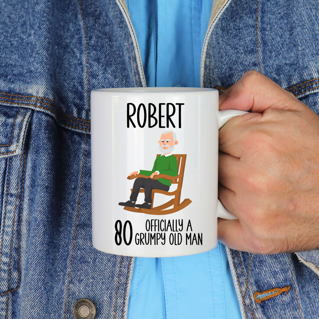Officially A Grumpy Old Man Personalised Birthday Ceramic Mug – Funny Birthday Gift for Him