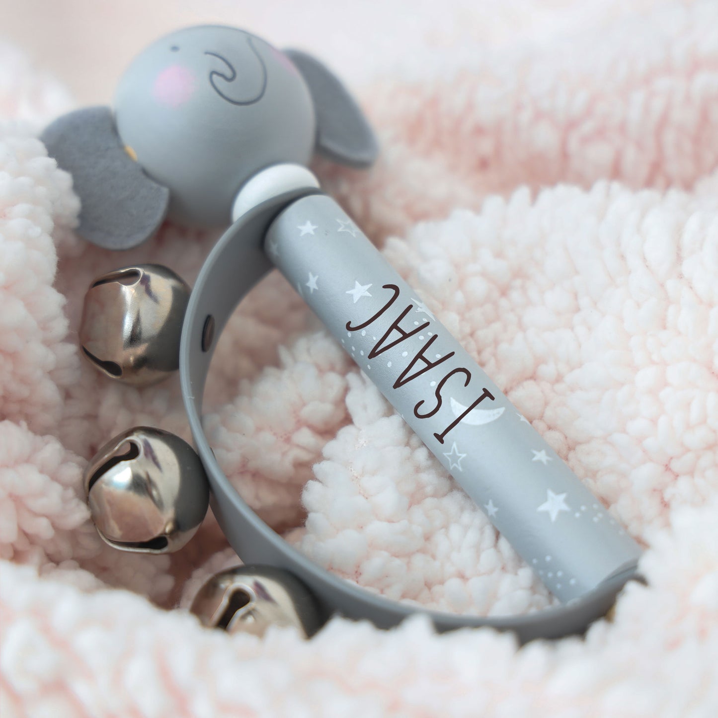 Personalised Engraved Wooden Baby Hand Bells Toy - Always Looking Good -