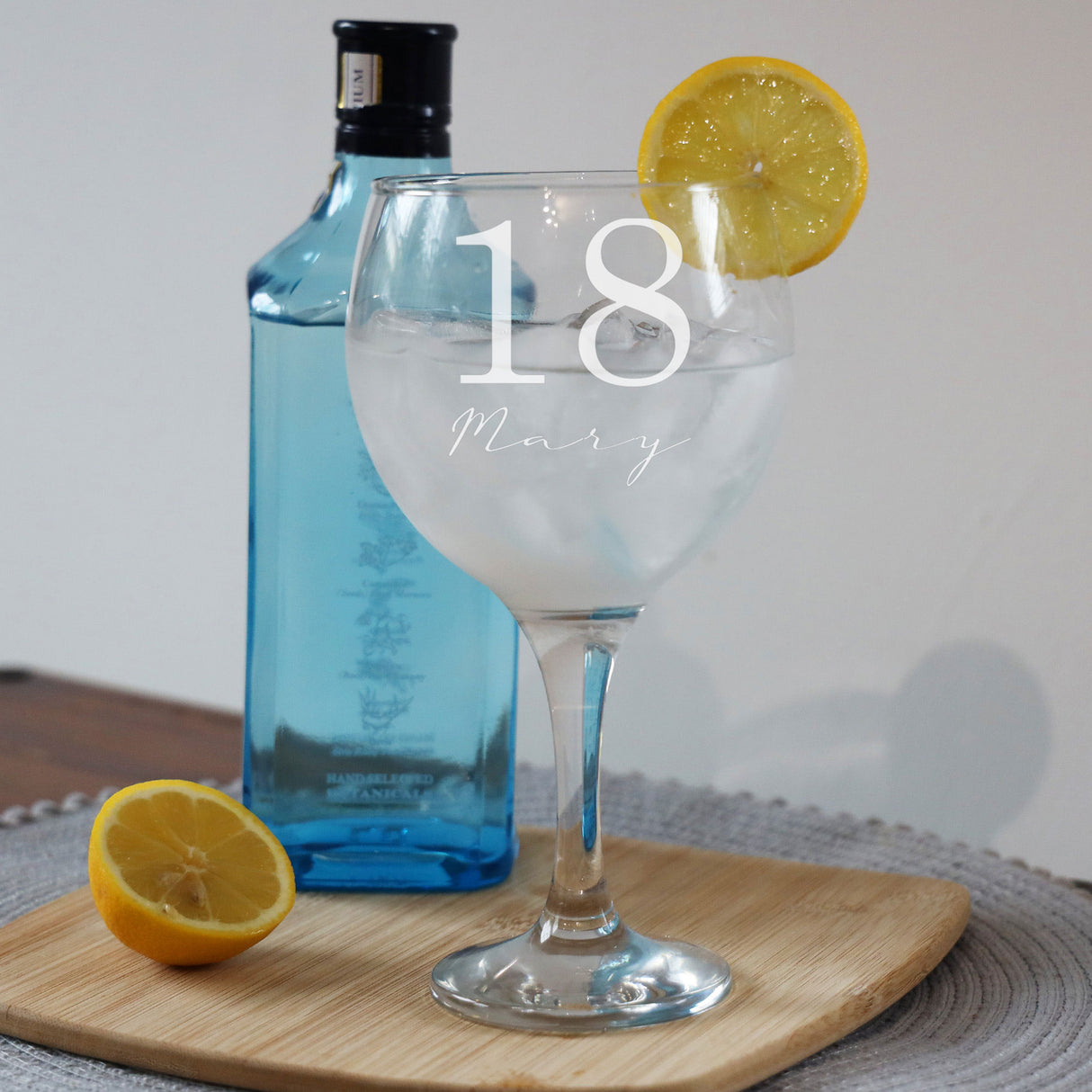 Personalised Engraved Name and Age Goblet Gin Glass – Birthday Gift