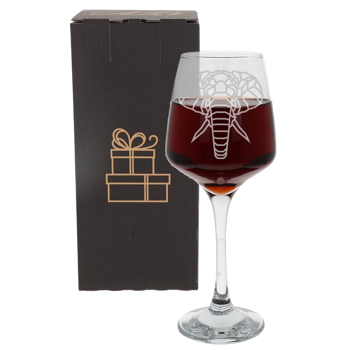 Elephant Engraved Wine Glass - Always Looking Good -