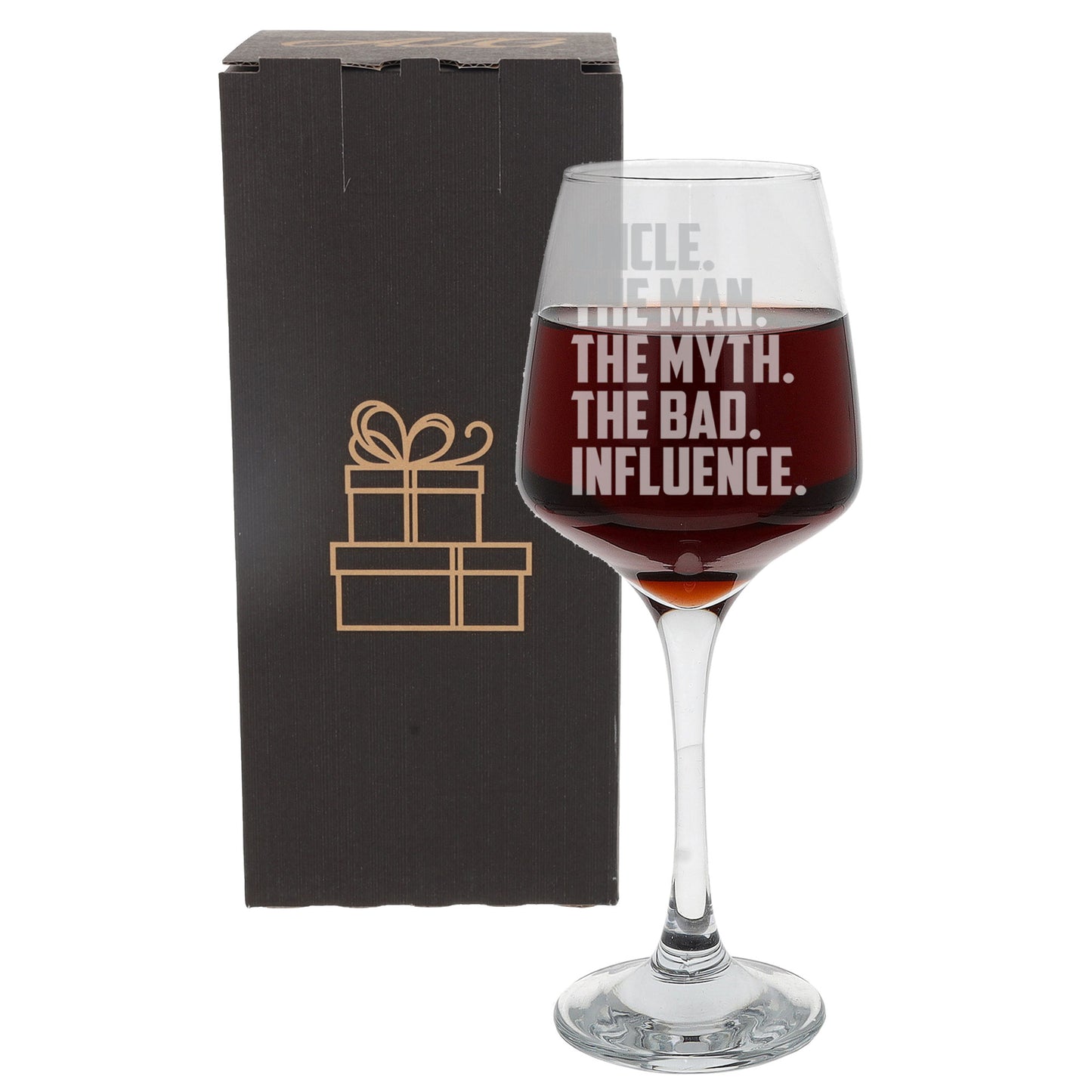 Uncle, The Man, The Myth, The Bad Influence Engraved Wine Glass and/or Coaster Set - Always Looking Good -