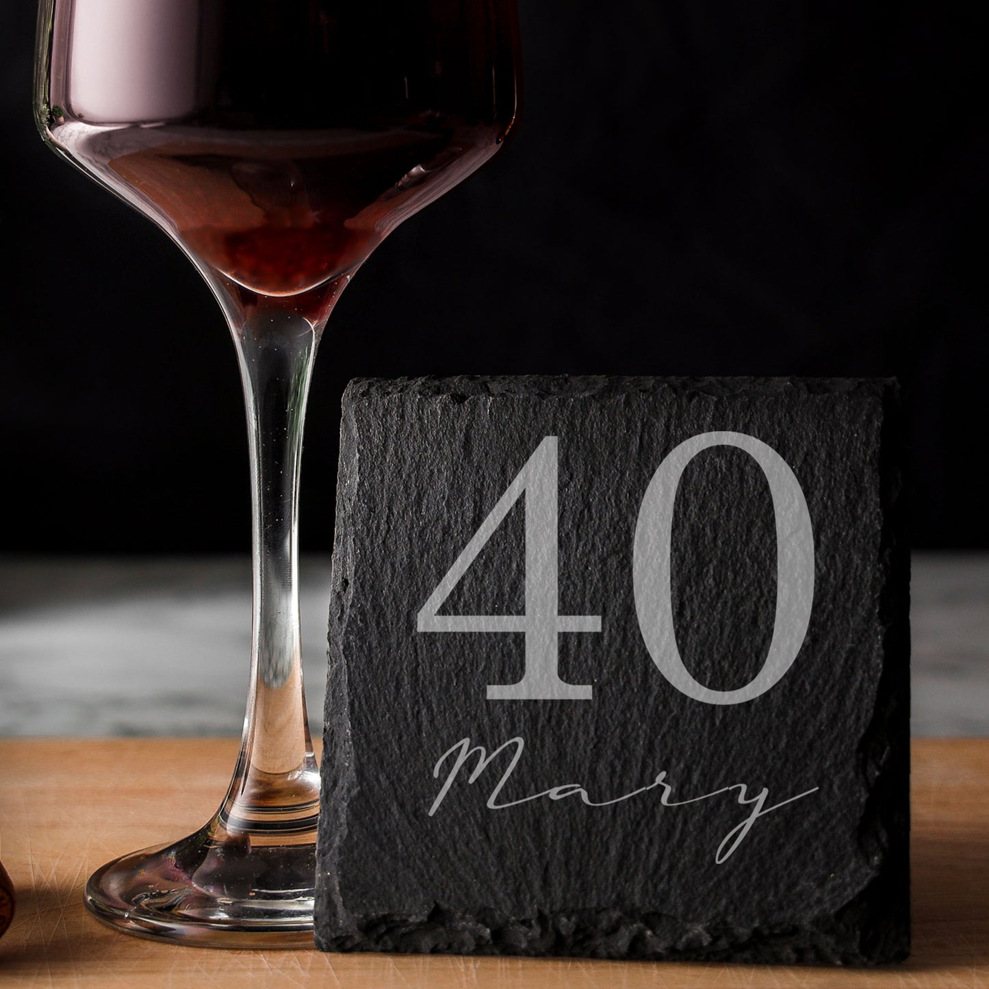 Personalised Gin Glass & Coaster – Engraved Name and Age Birthday Gift