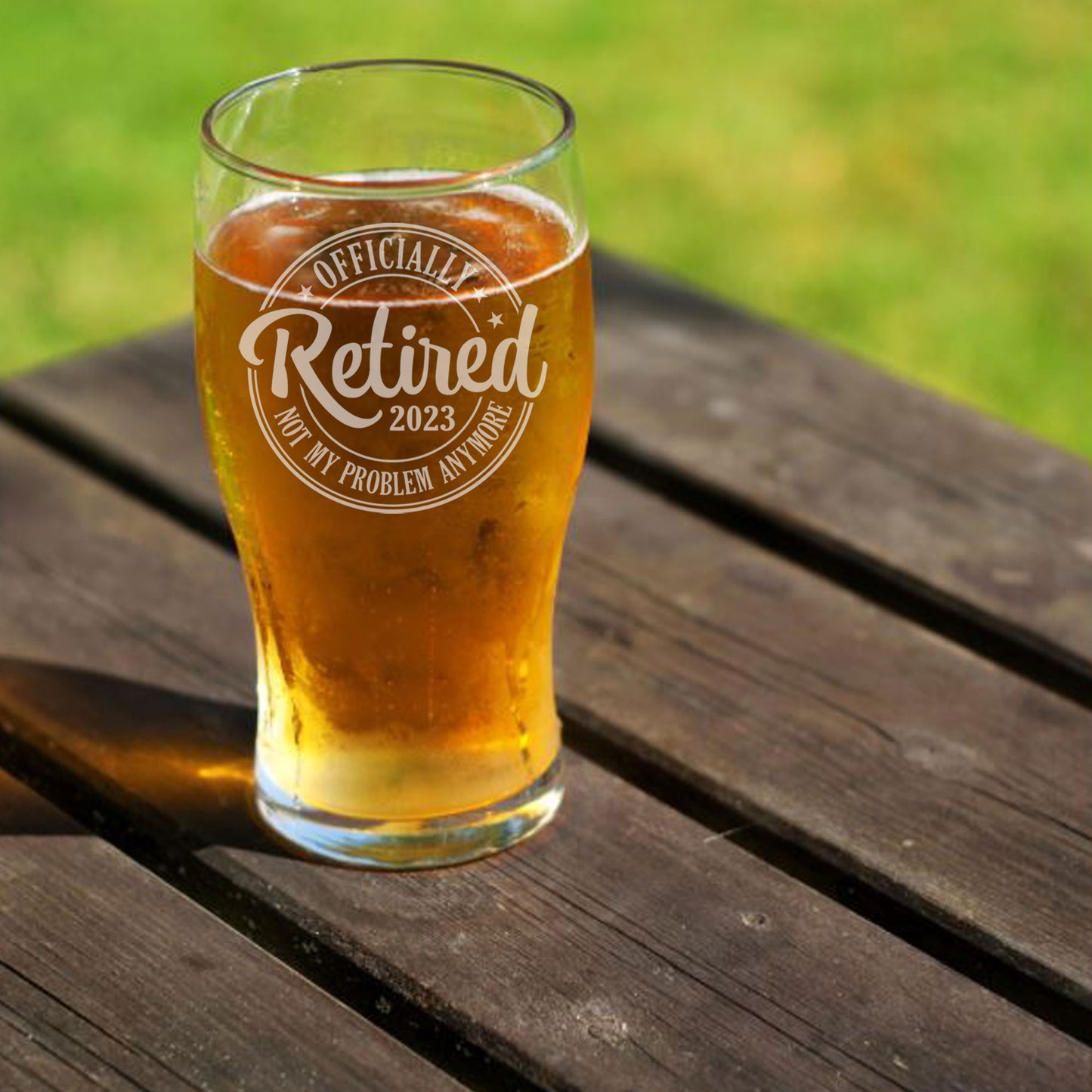 Officially Retired Engraved Beer Glass and/or Coaster Set - Always Looking Good -