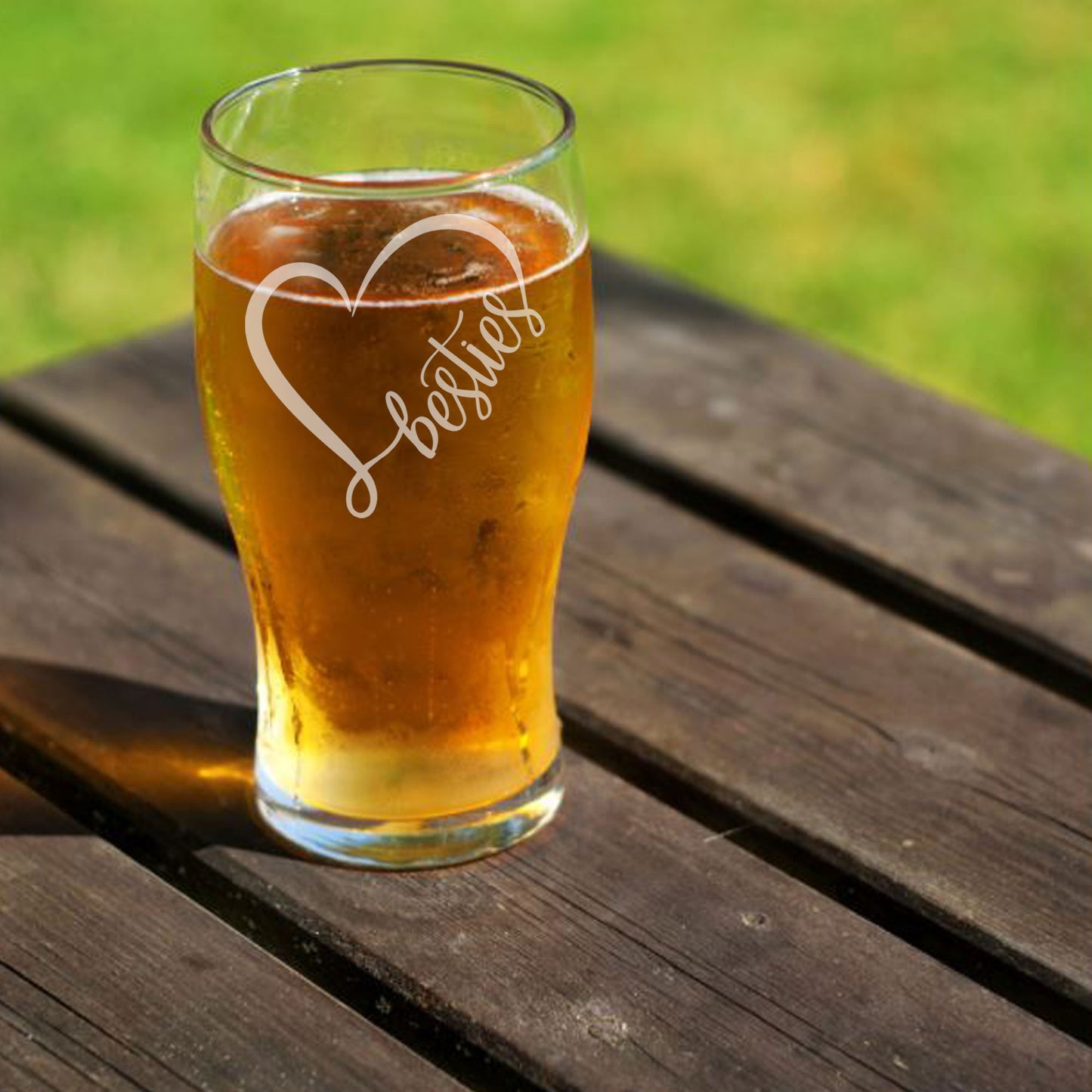 Besties Engraved Beer Pint Glass and/or Coaster Set - Always Looking Good -