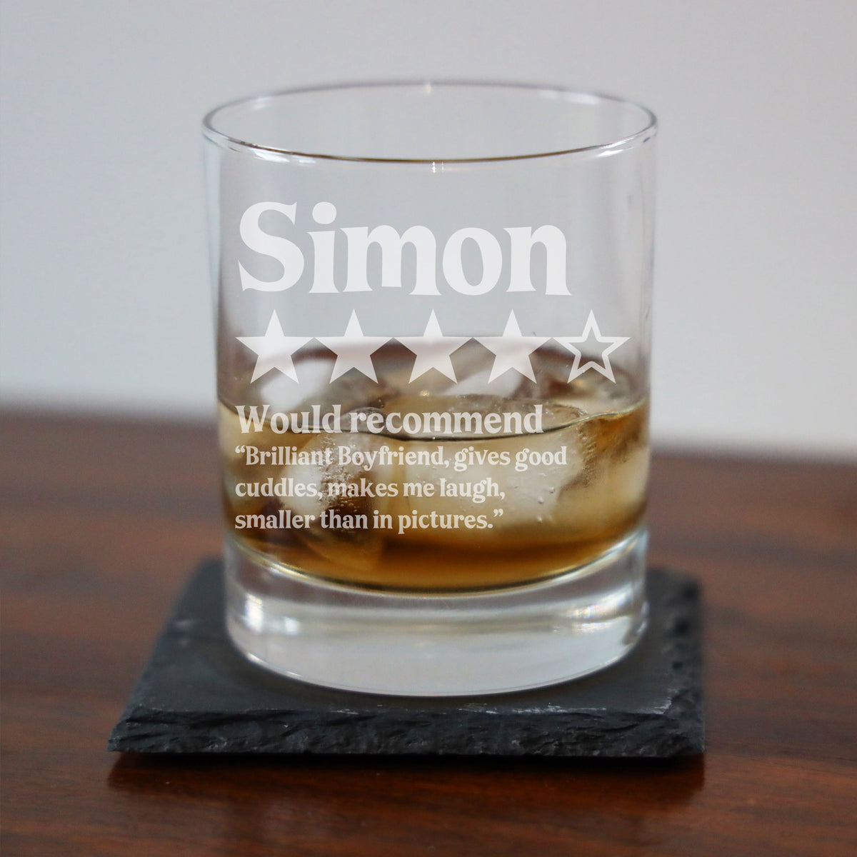 Personalised Review Engraved Whisky Tumbler Birthday Gift