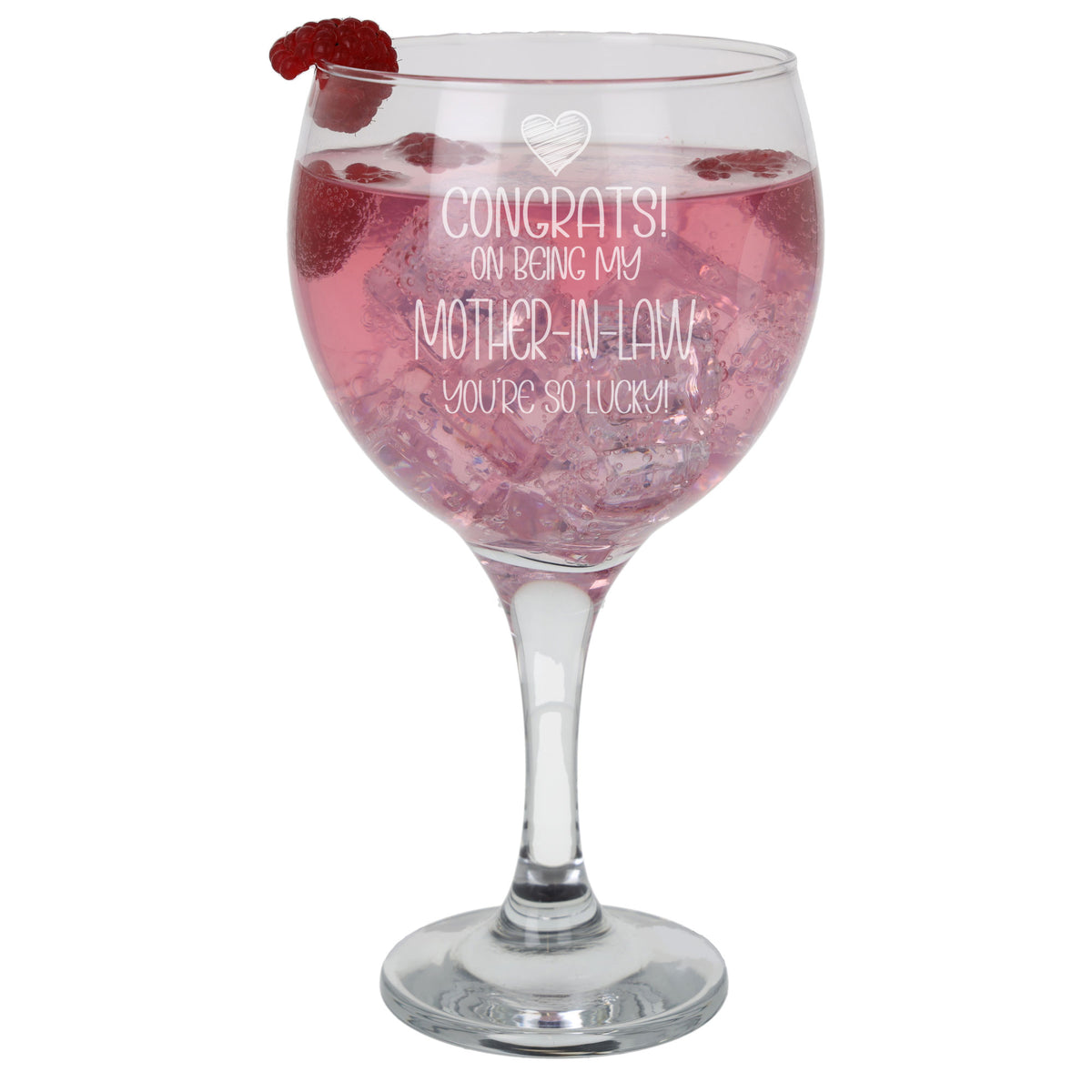 Congrats on Being my Mother-in-Law Engraved Stemmed Gin Glass Birthday Gift