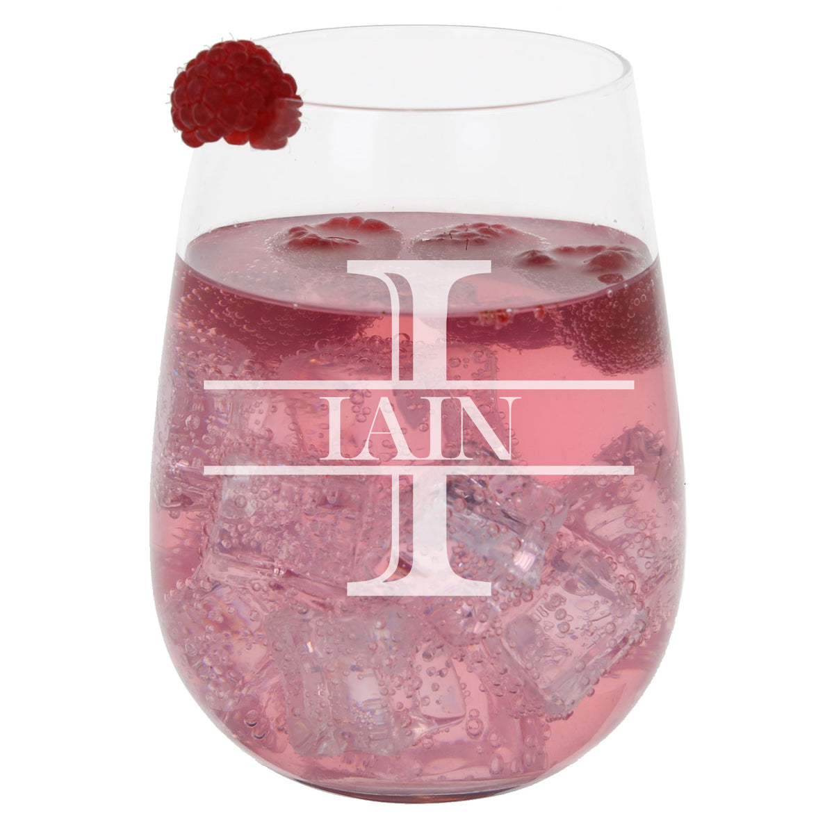 Personalised Split Monogram Stemless Gin Glass