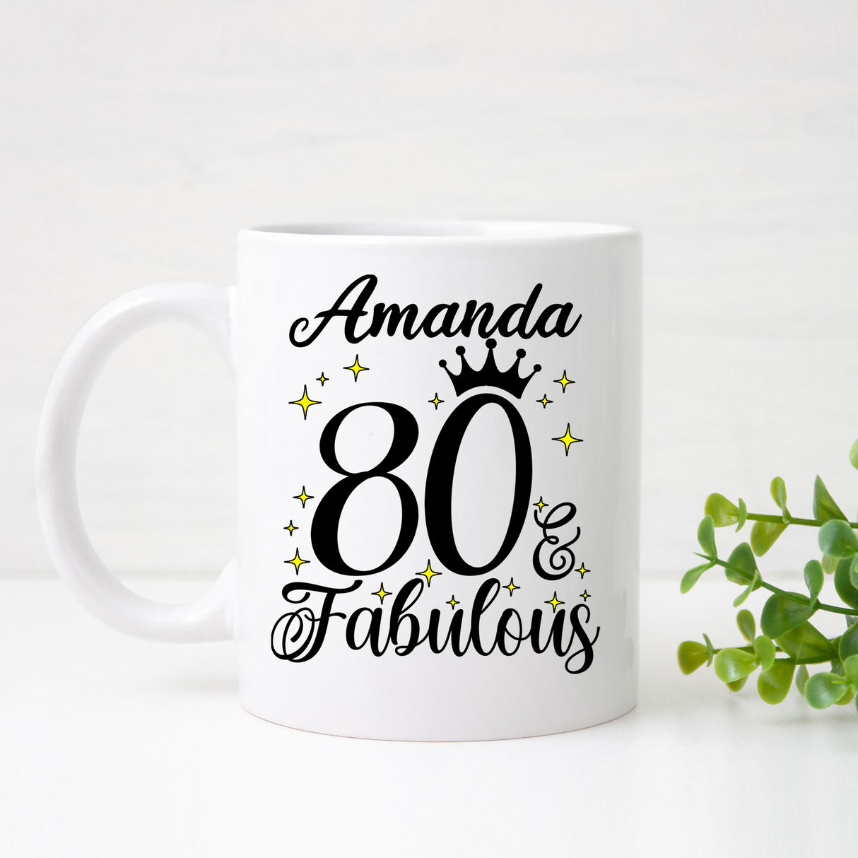 80 and Fabulous 80th Birthday Coffee Mug for Tea or Coffee