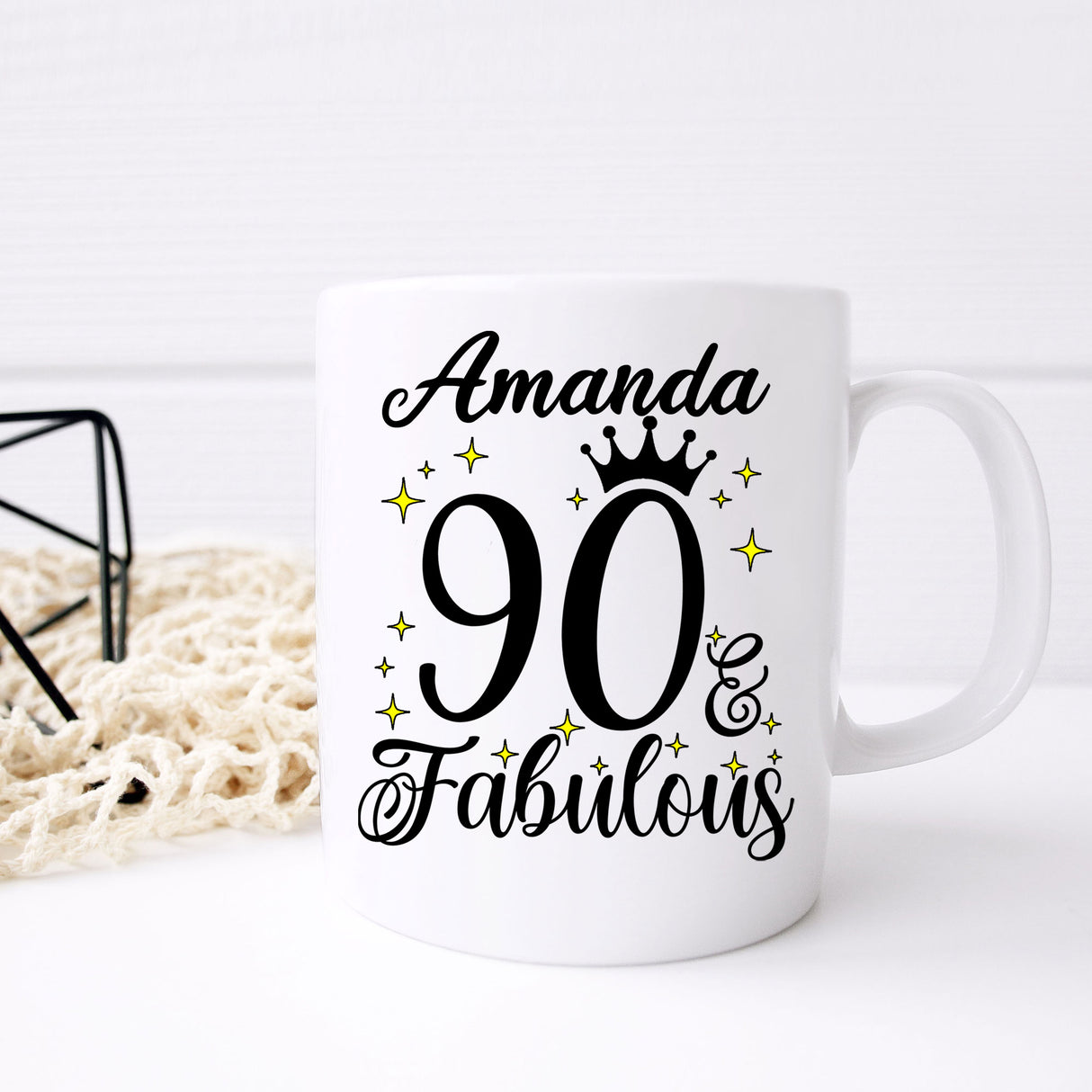 90 and Fabulous 90th Birthday Coffee Mug for Tea or Coffee