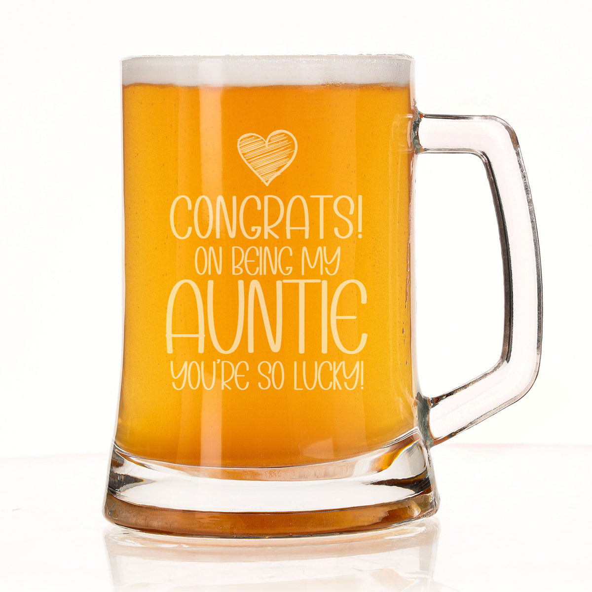 Congrats on Being my Aunt Engraved Beer Stein Birthday Gift for Auntie