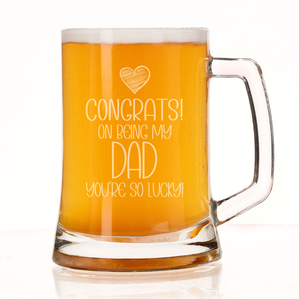 Congrats on Being my Dad Engraved Beer Stein Birthday Gift