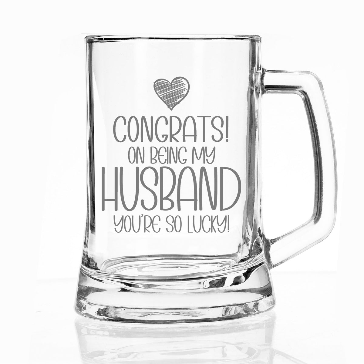 Congrats on Being my Husband Birthday Engraved Beer Stein