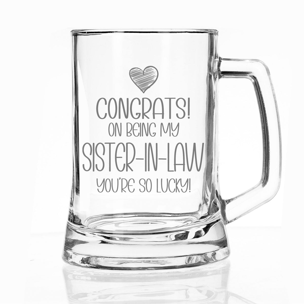 Congrats on Being my Sister-in-Law Engraved Beer Stein Birthday Gift