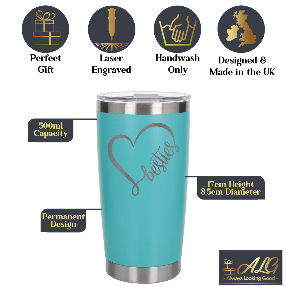 Turquoise Thermal Metal Coffee Cup