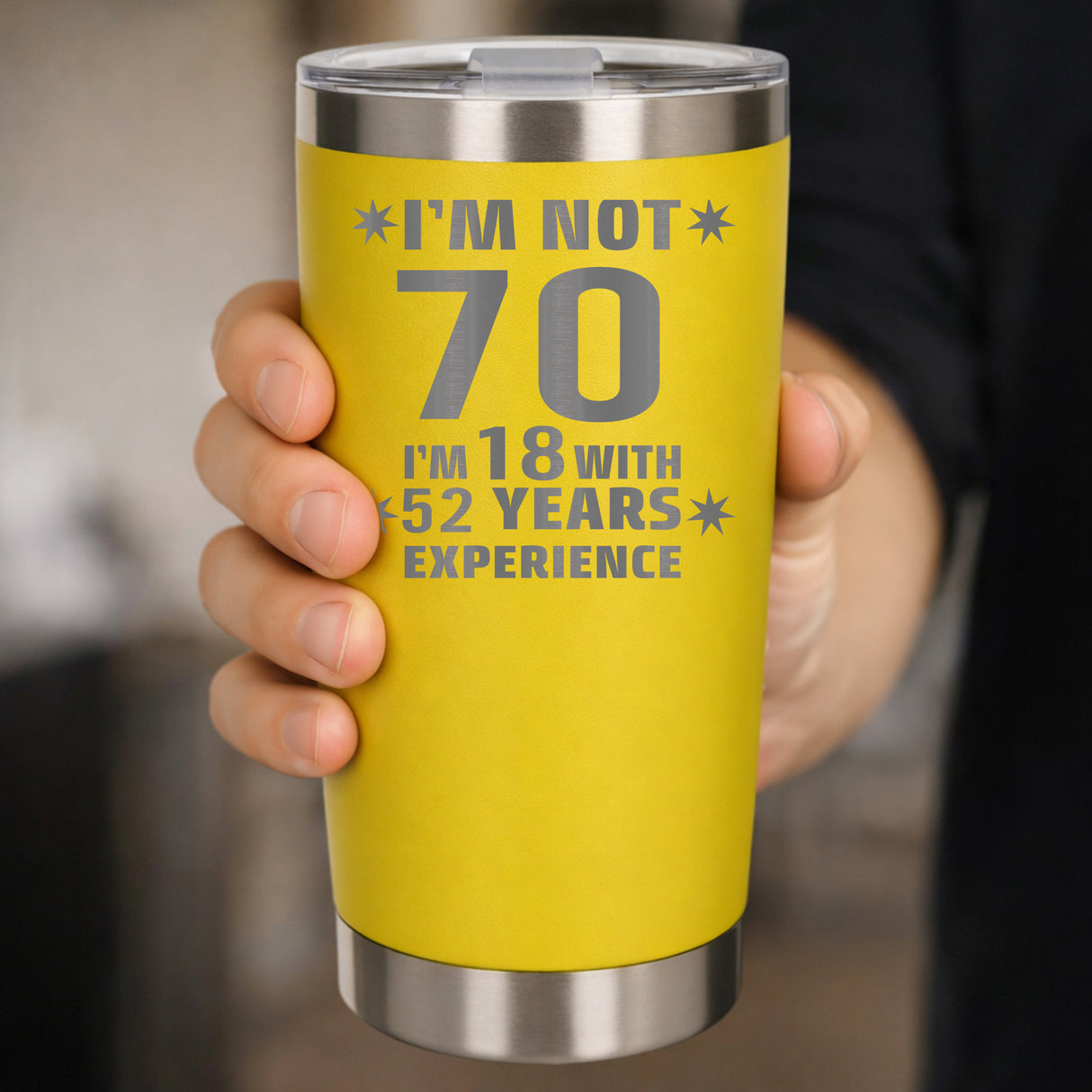 Yellow Thermal Metal Coffee Cup