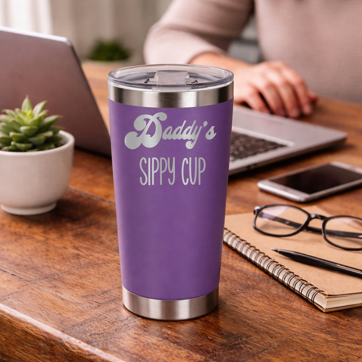 Daddy's Sippy Cup Engraved Travel Mug for Dad Birthday