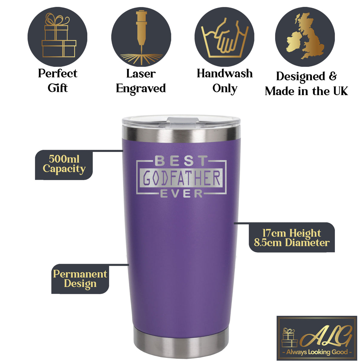 Purple Thermal Metal Coffee Cup