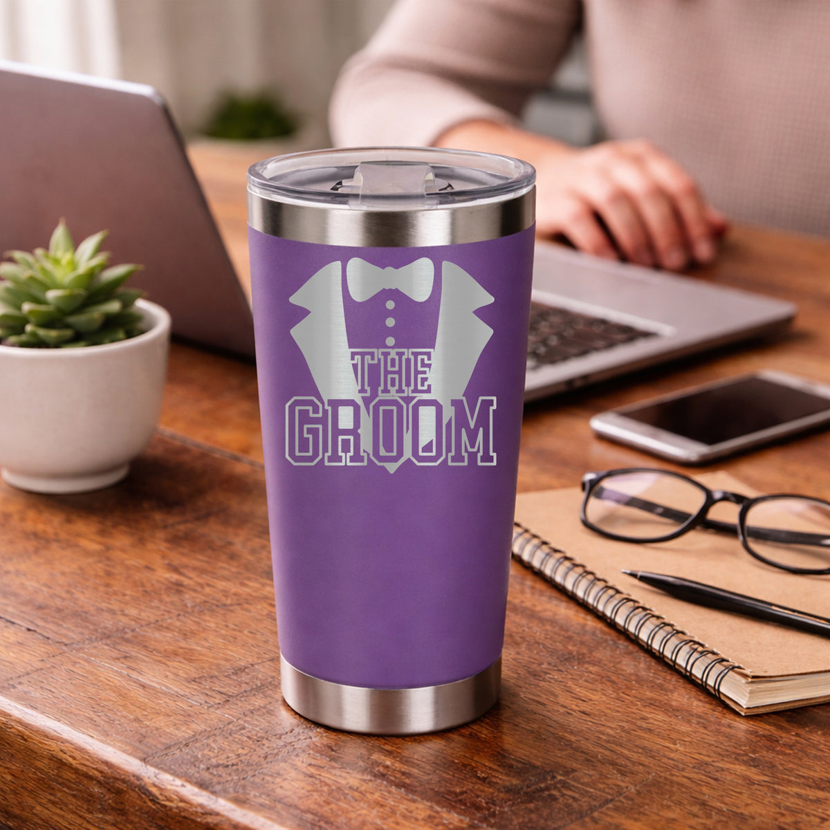 Purple Thermal Metal Coffee Cup