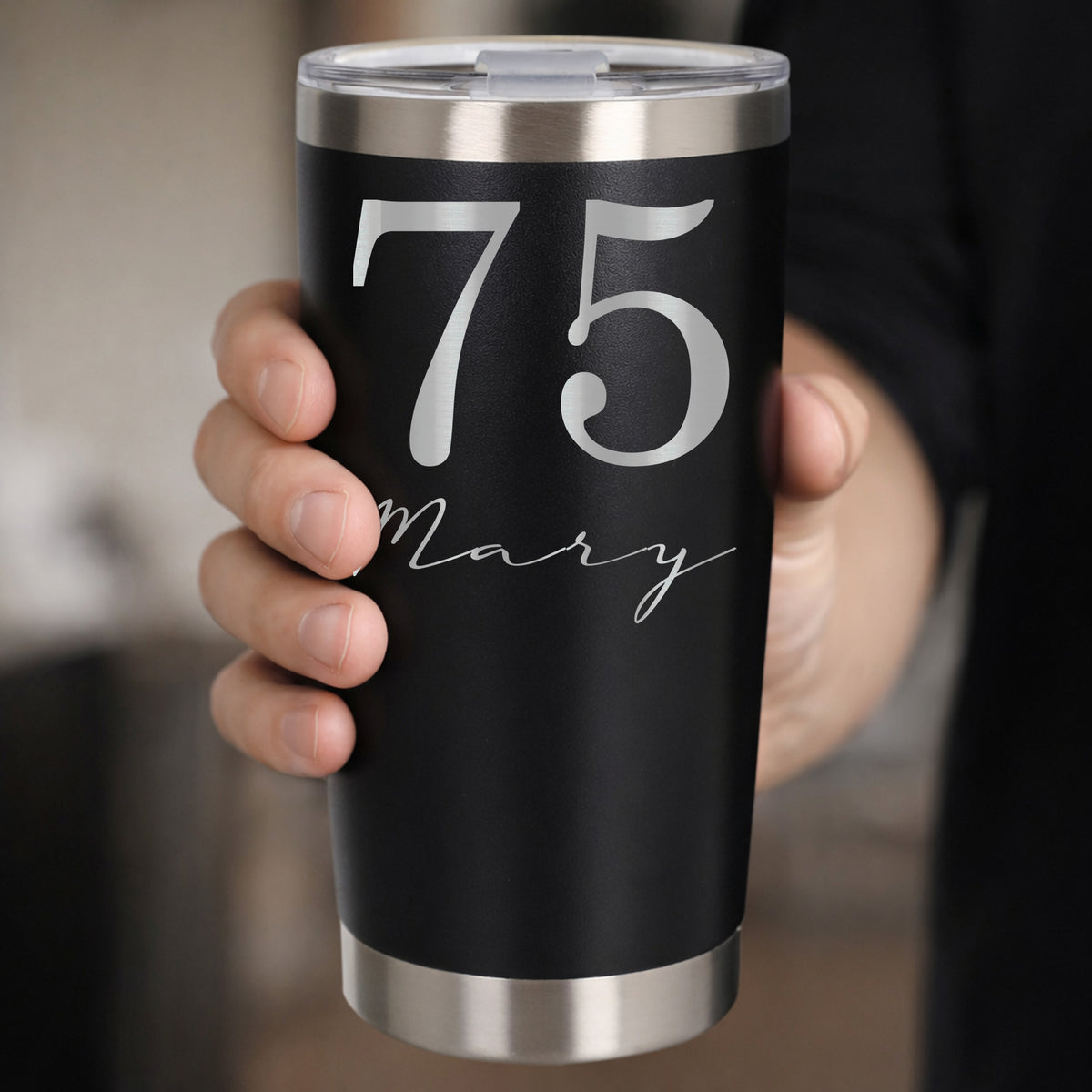 Black Thermal Metal Coffee Cup