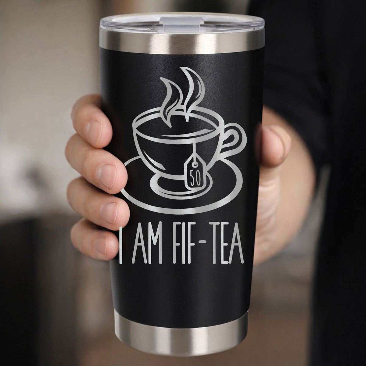 Black Thermal Metal Coffee Cup
