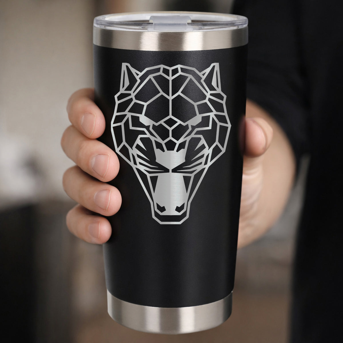 Black Thermal Metal Coffee Cup