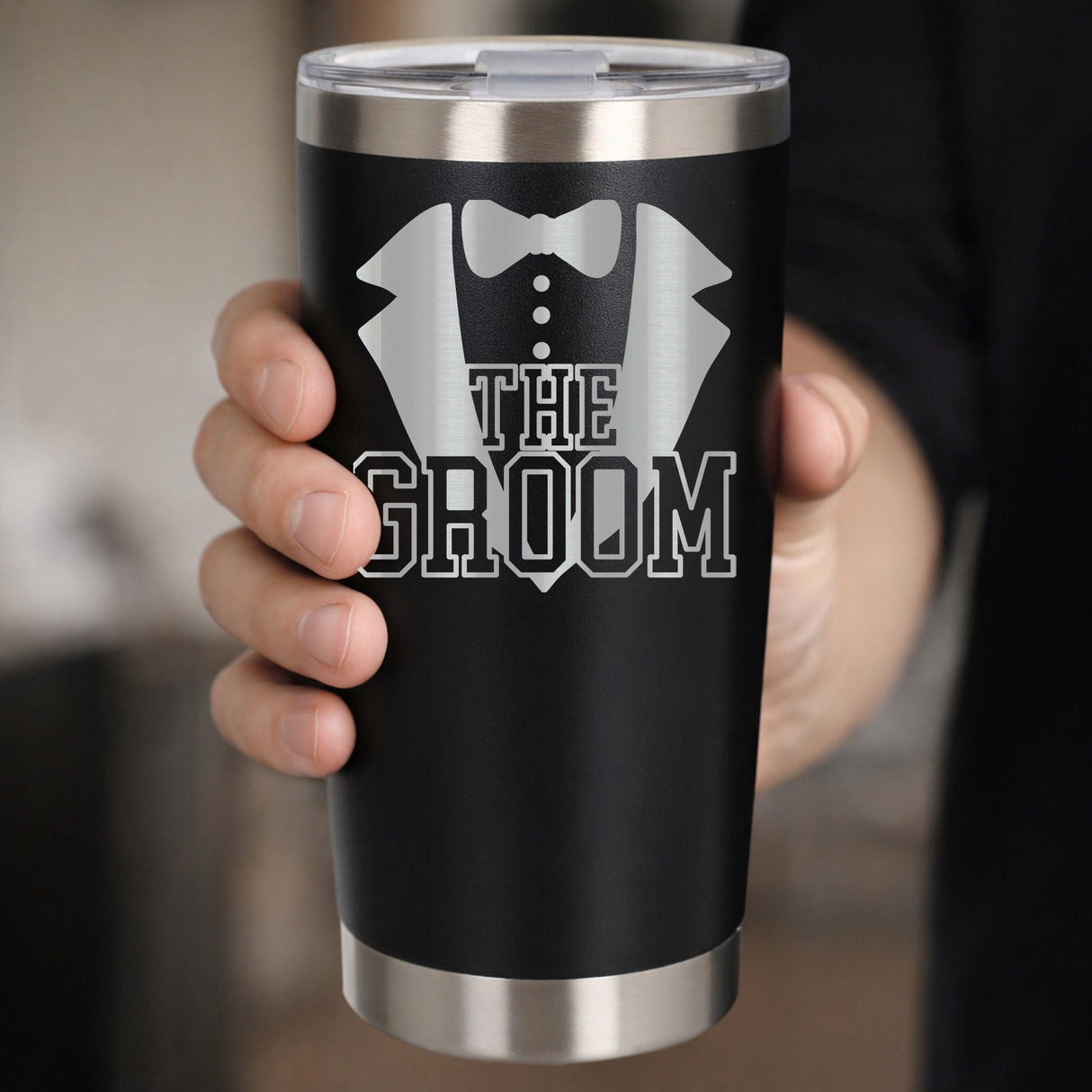 Black Thermal Metal Coffee Cup