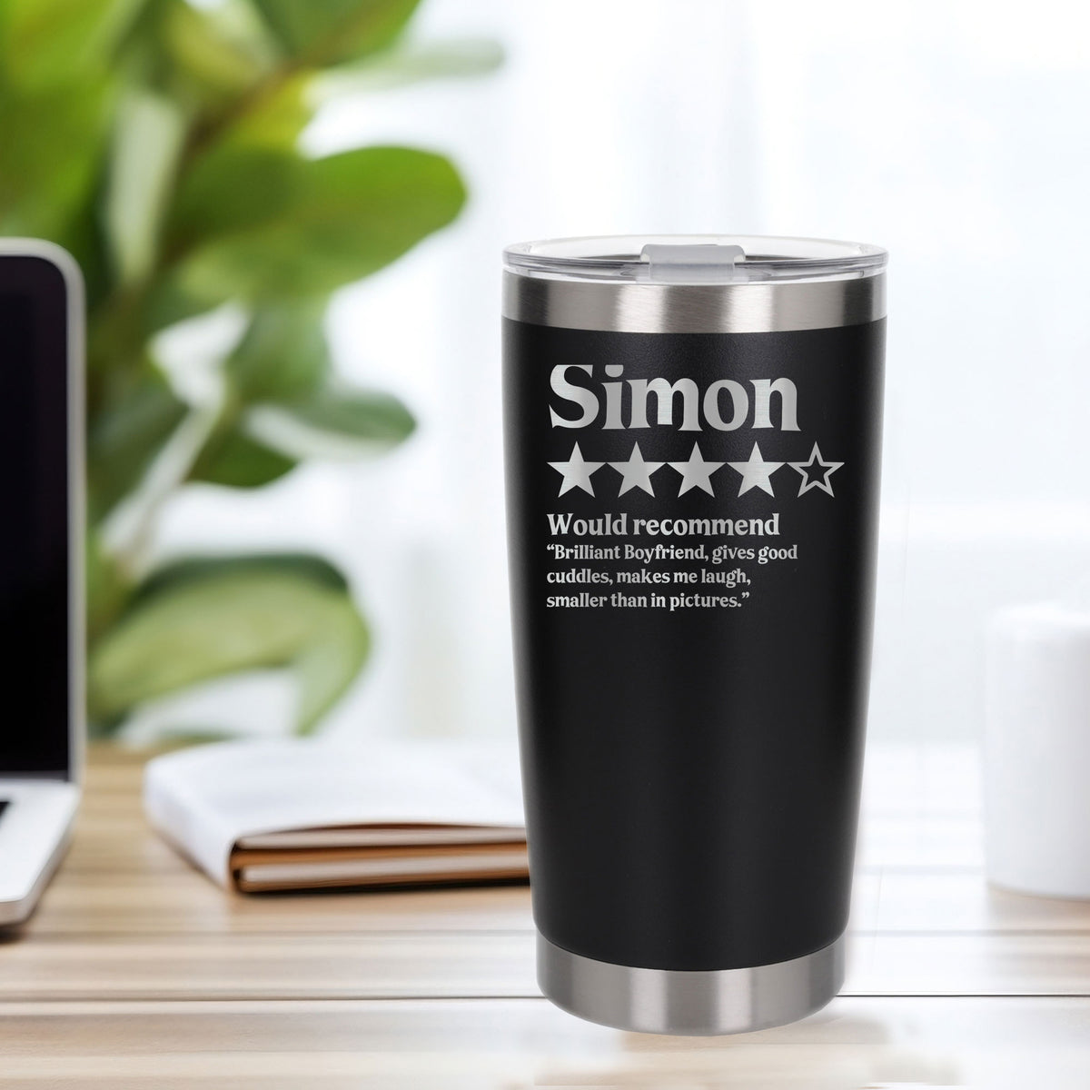 Review Engraved Travel Mug Birthday Gift, Thermal Metal Coffee Cup