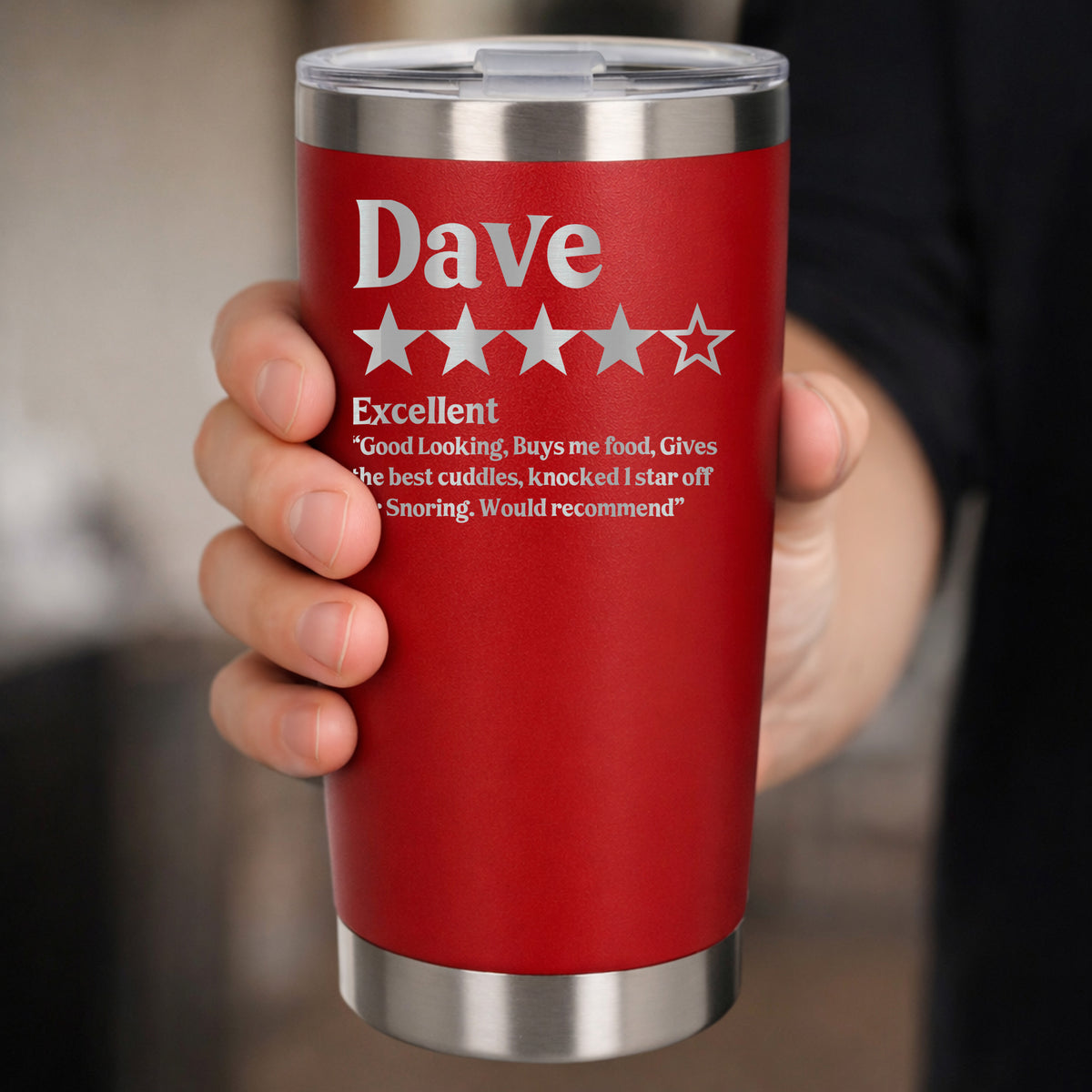 Review Engraved Travel Mug Birthday Gift, Thermal Metal Coffee Cup