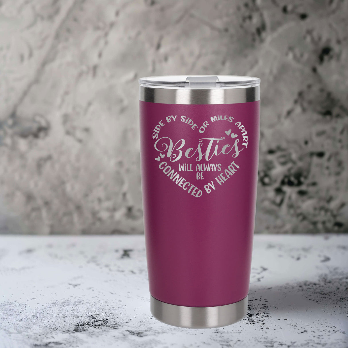 Dark Pink Thermal Metal Coffee Cup