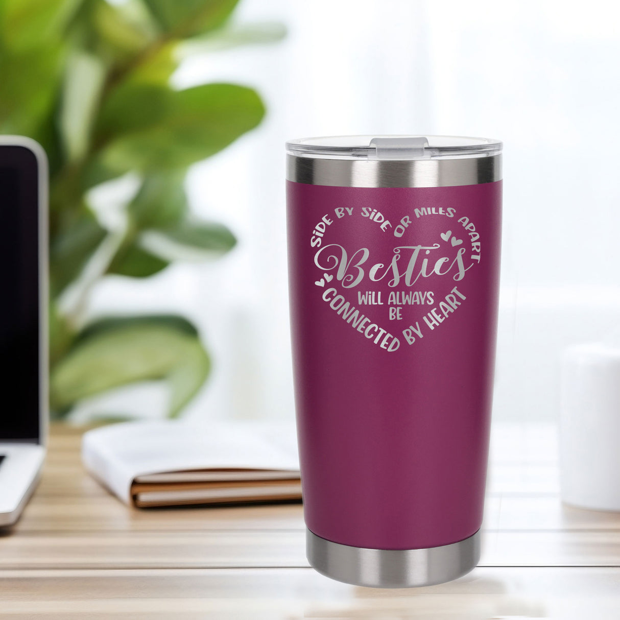 Dark Pink Thermal Metal Coffee Cup