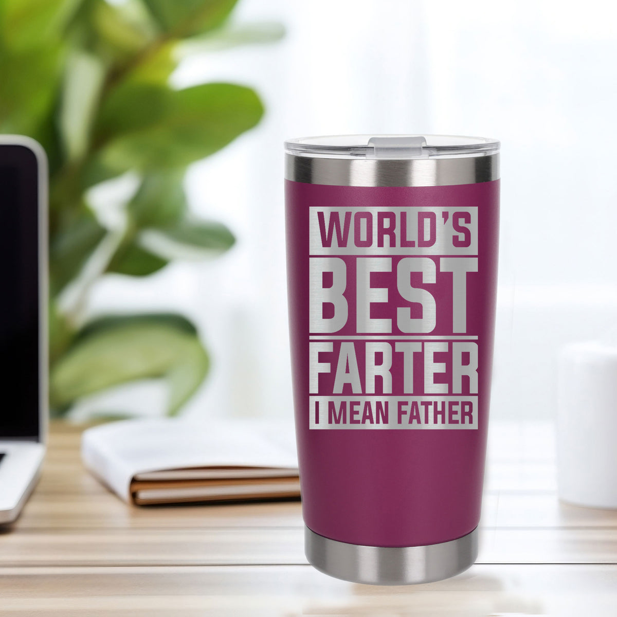Dark Pink Thermal Metal Coffee Cup