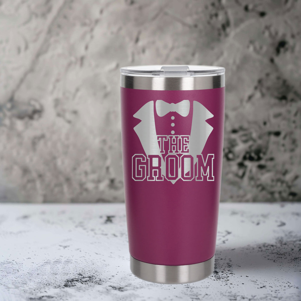 Dark Pink Thermal Metal Coffee Cup