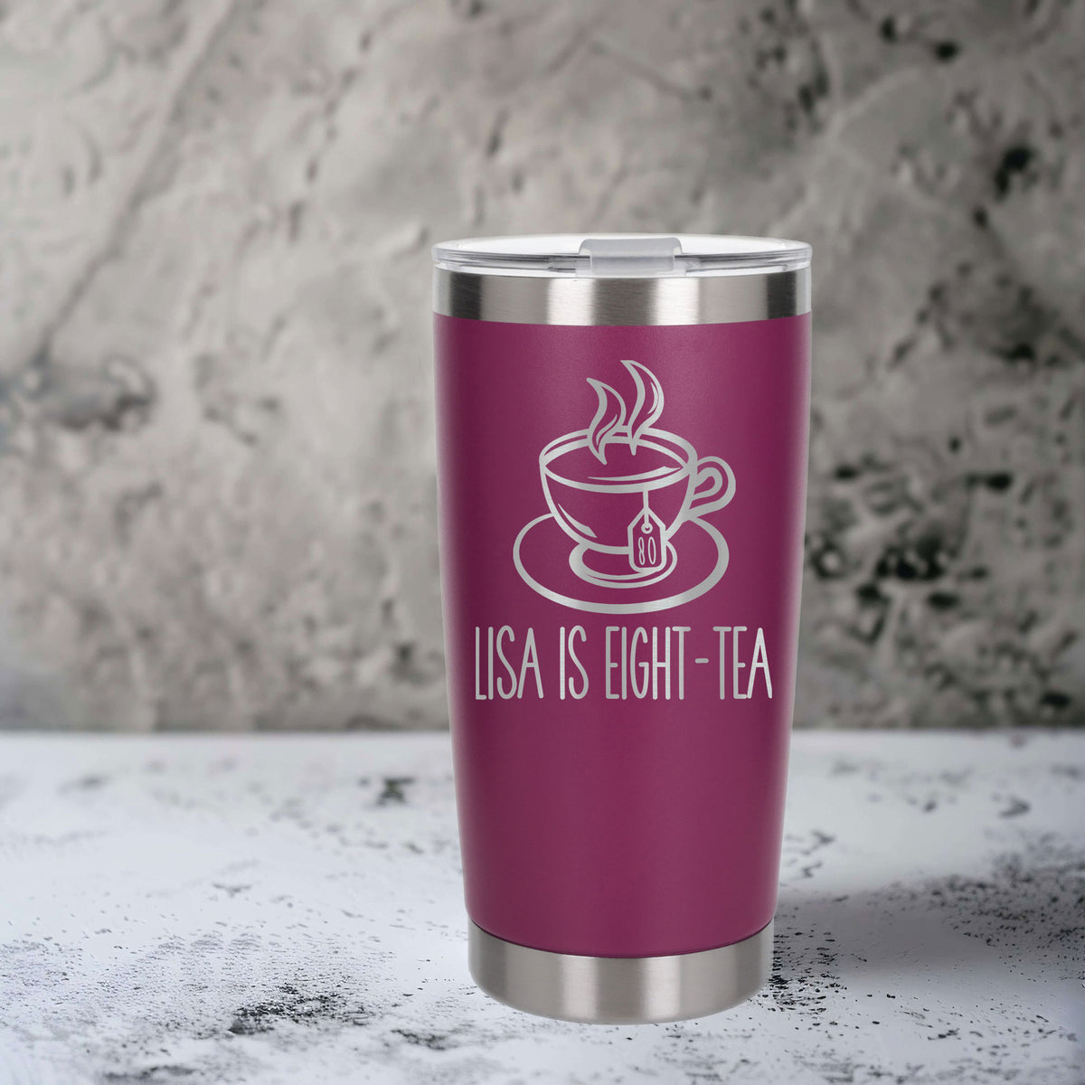 Dark Pink Thermal Metal Coffee Cup