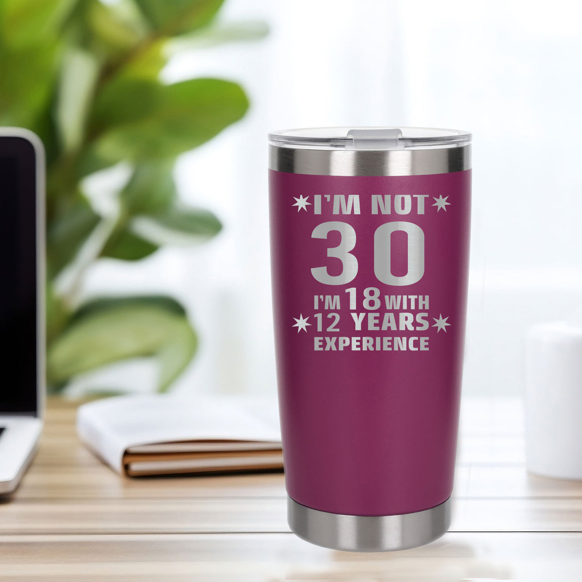 Dark Pink Thermal Metal Coffee Cup