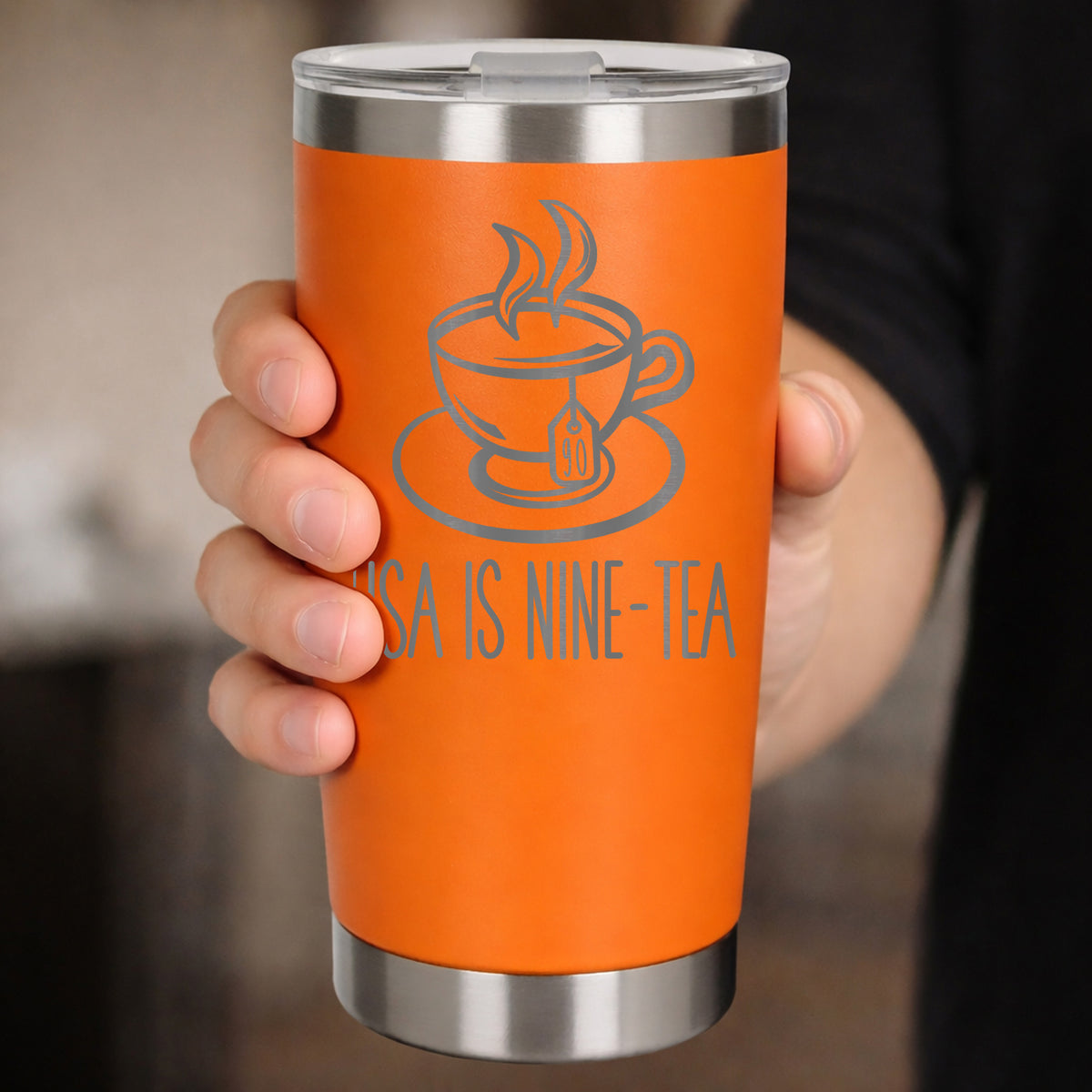 Orange Thermal Metal Coffee Cup