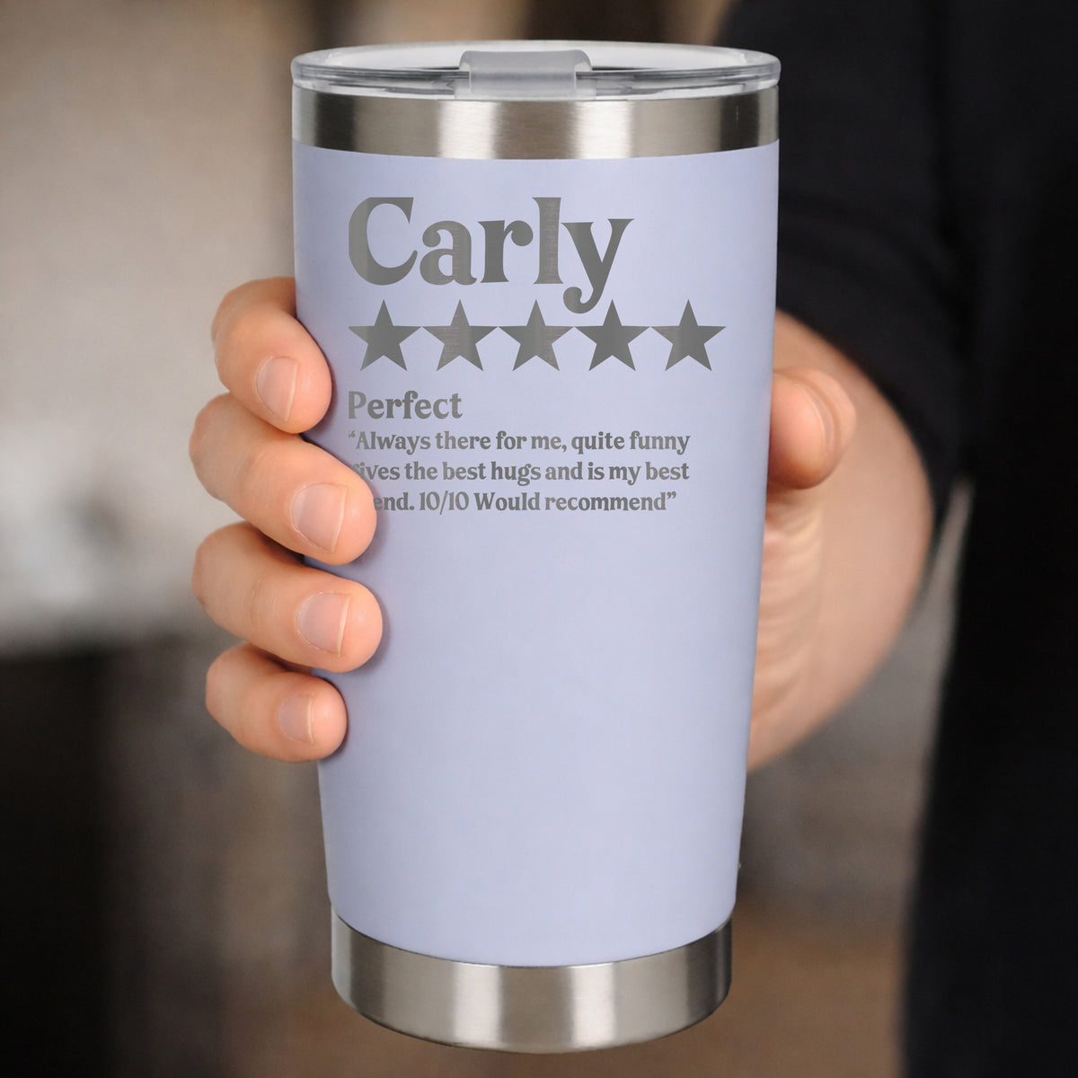 Review Engraved Travel Mug Birthday Gift, Thermal Metal Coffee Cup