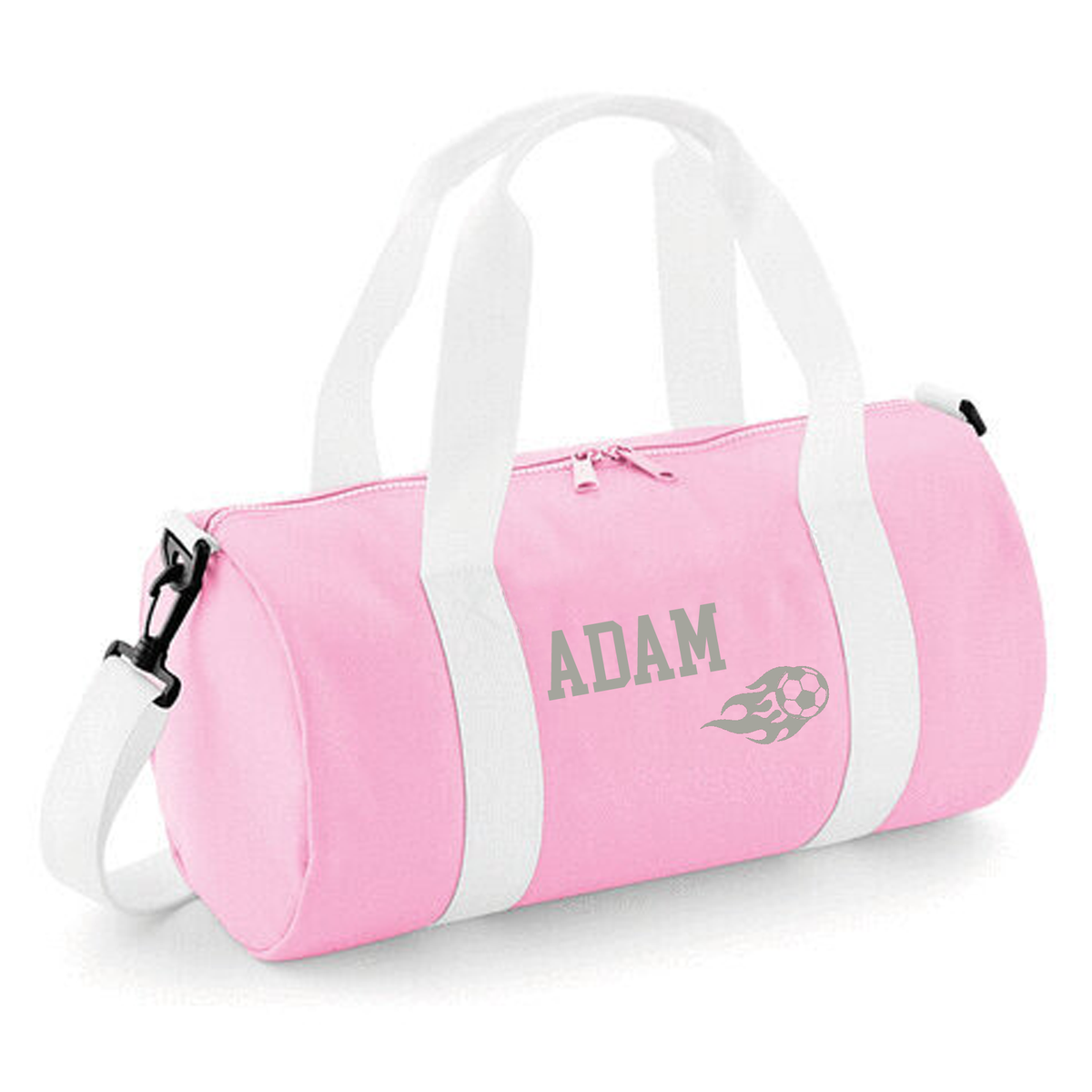 Personalised Flaming Football Barrel Bag | Kids Sports Holdall with Name