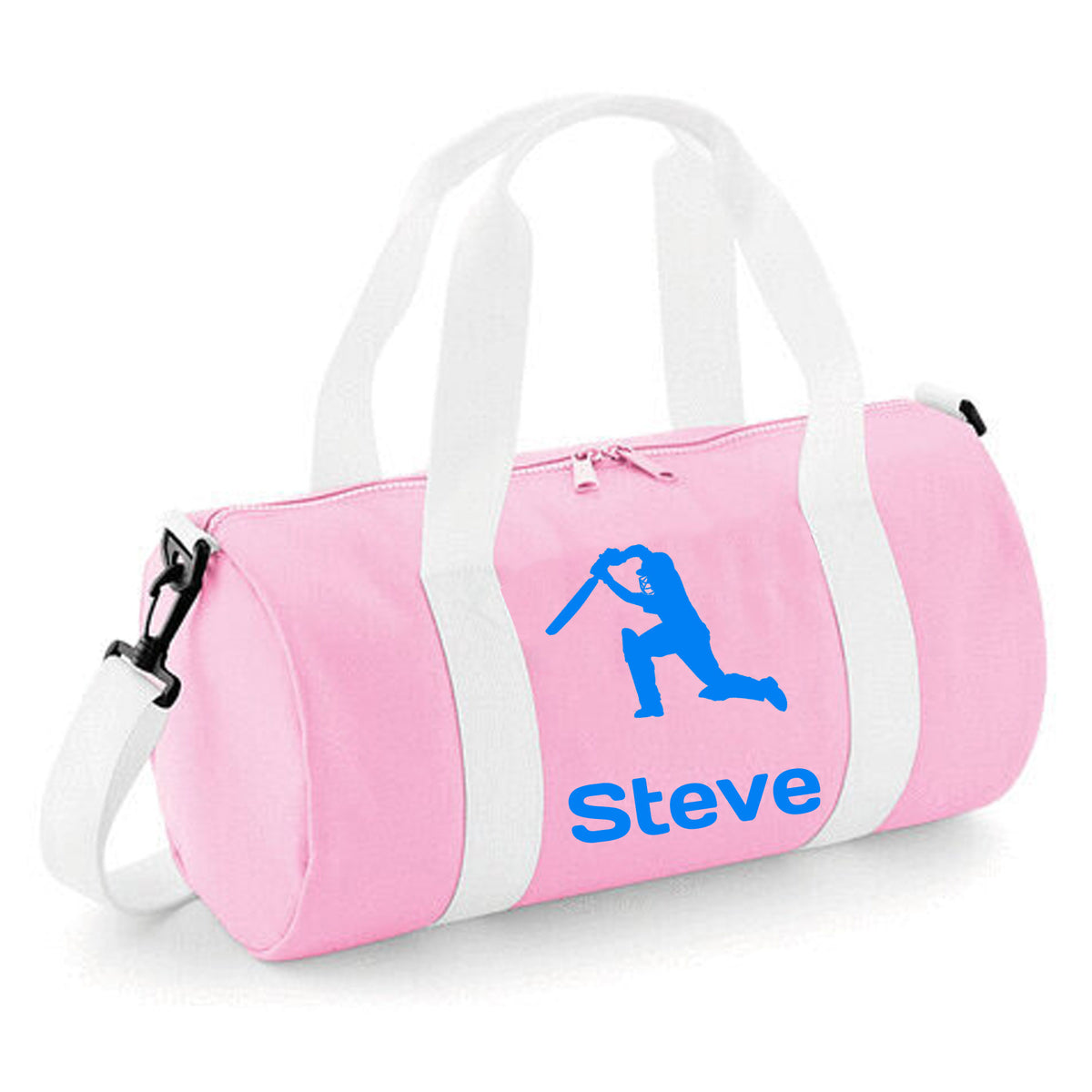 Personalised Cricket Design Barrel Bag | Kids Sports Holdall with Name