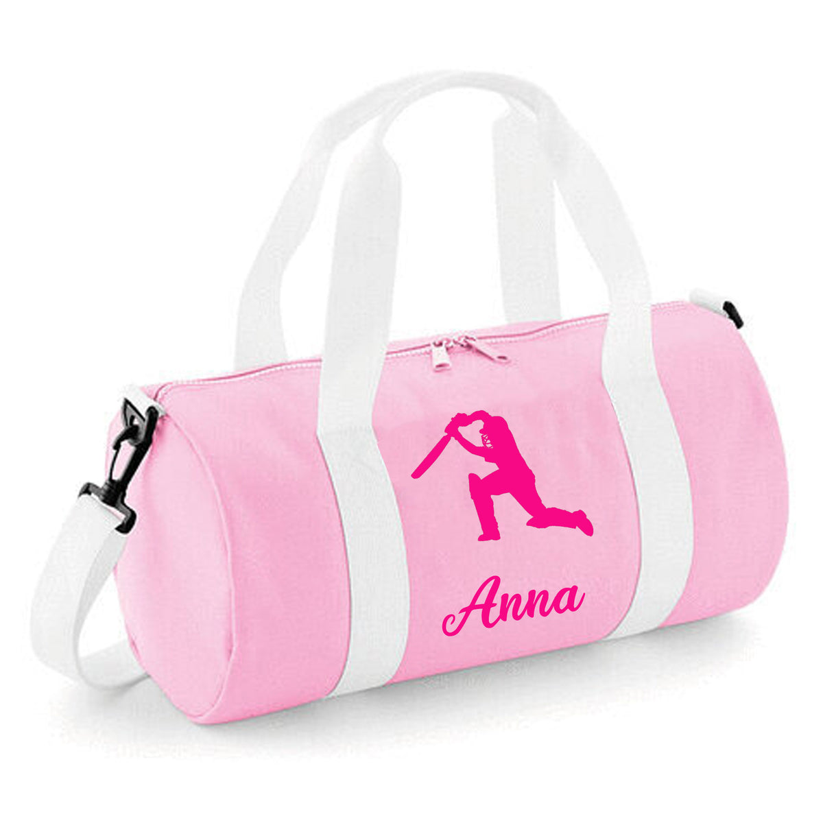 Personalised Cricket Design Barrel Bag | Kids Sports Holdall with Name