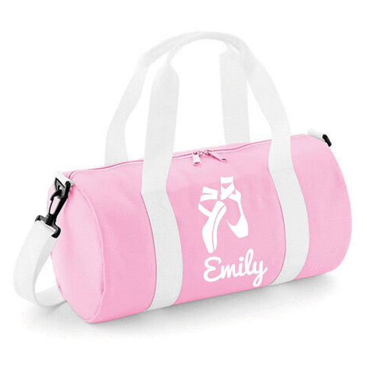 Personalised Ballet Shoes Design Dance Barrel Bag for Girls