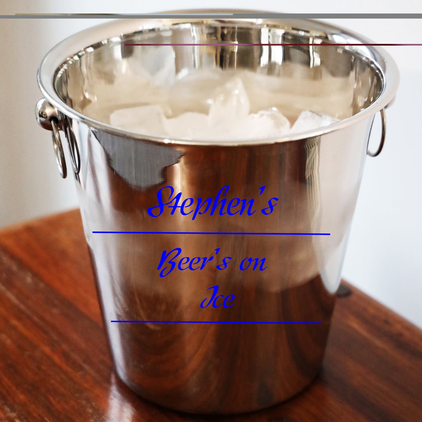 Personalised Drinks on Ice Bucket With matching Champagne or Beer Glasses - Always Looking Good -