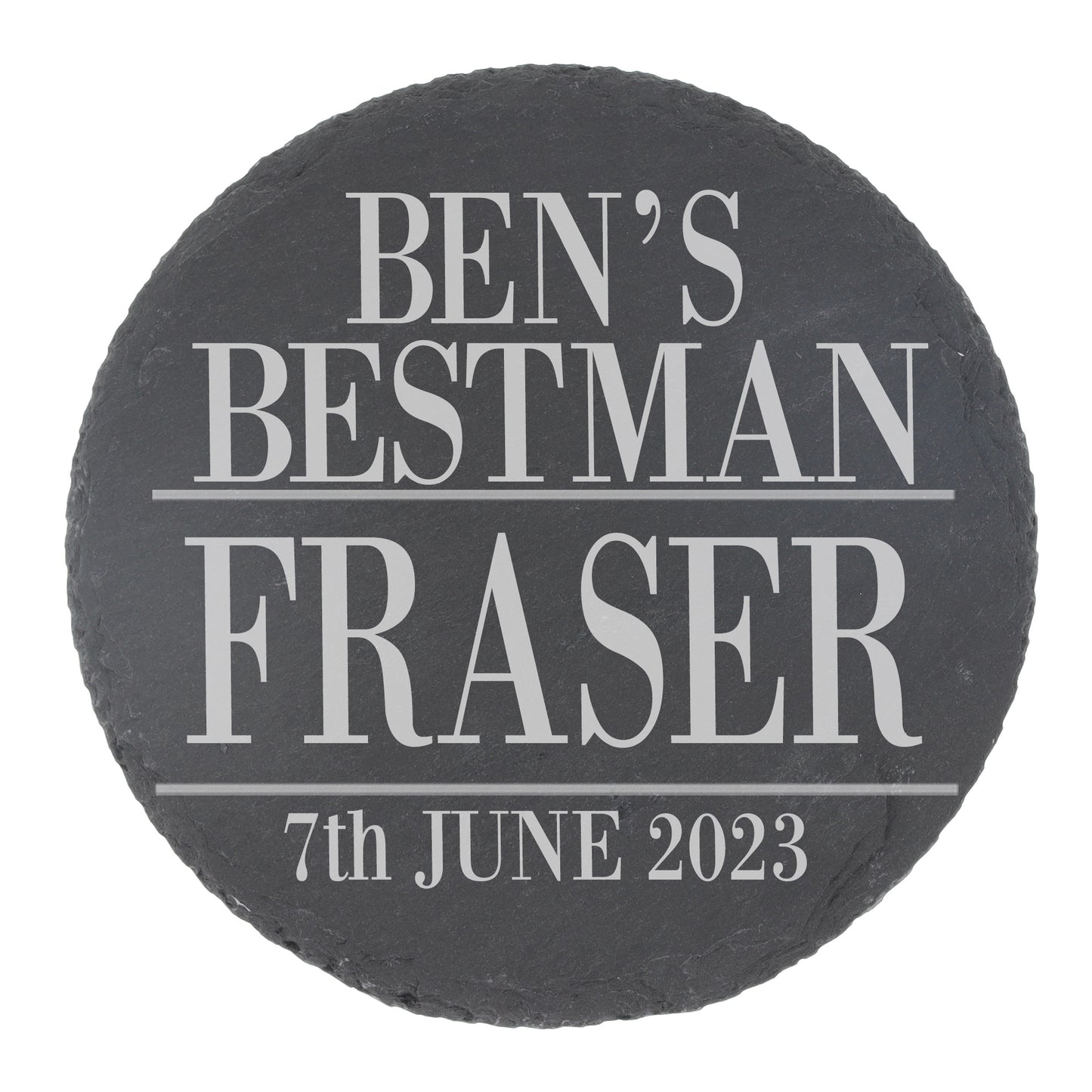 Personalised Best Man Engraved Whisky Glass and/or Coaster Set - Always Looking Good - Round Coaster On Its Own