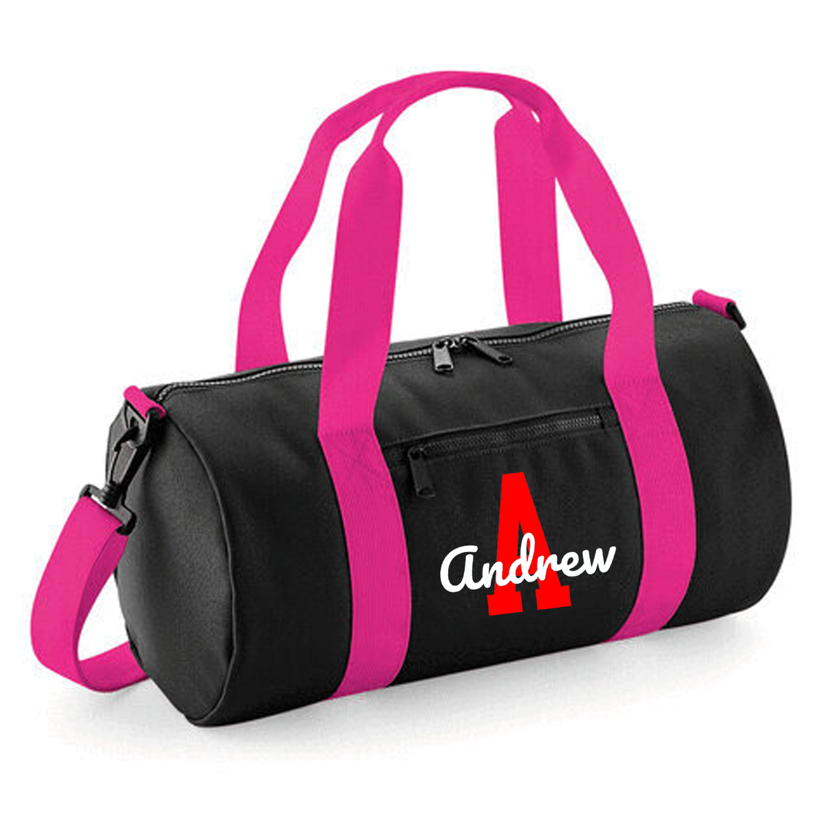 Personalised Name & Initial Barrel Bag | Kids School Holdall with Name