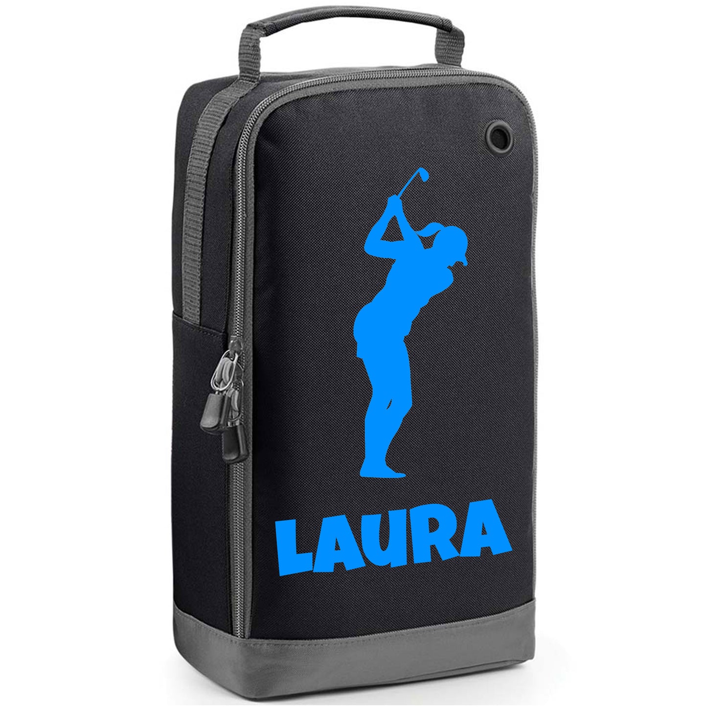 Personalised Golf Shoe Bag with Female Golfer & Name or Initials - Always Looking Good -