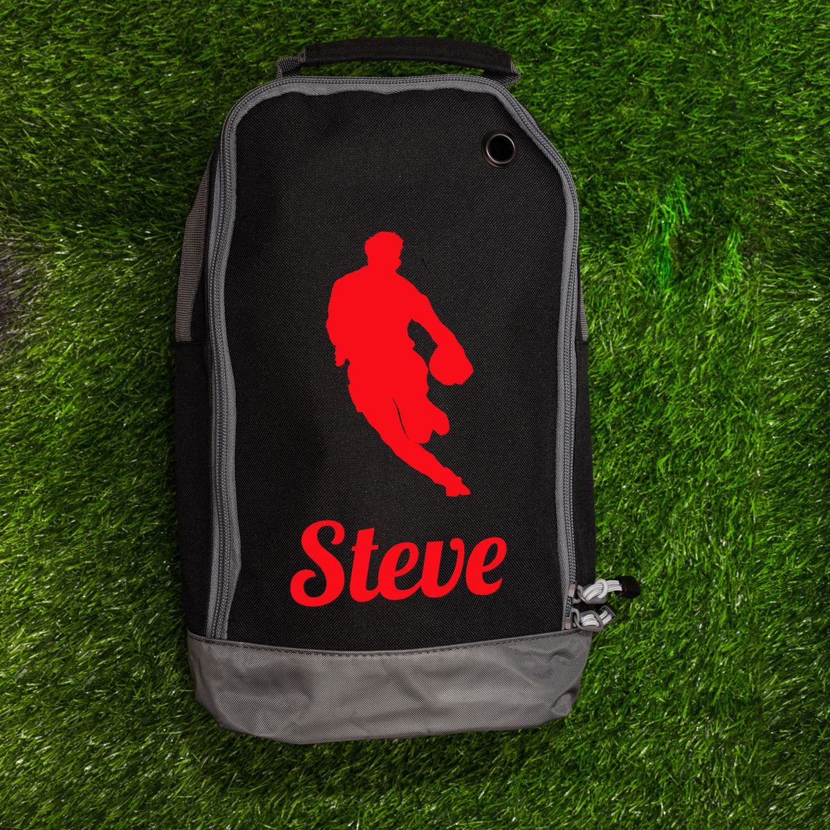 Rugby Boot Bag or Shoe Bag – Personalised with Name | Rugby Player Front-On Design