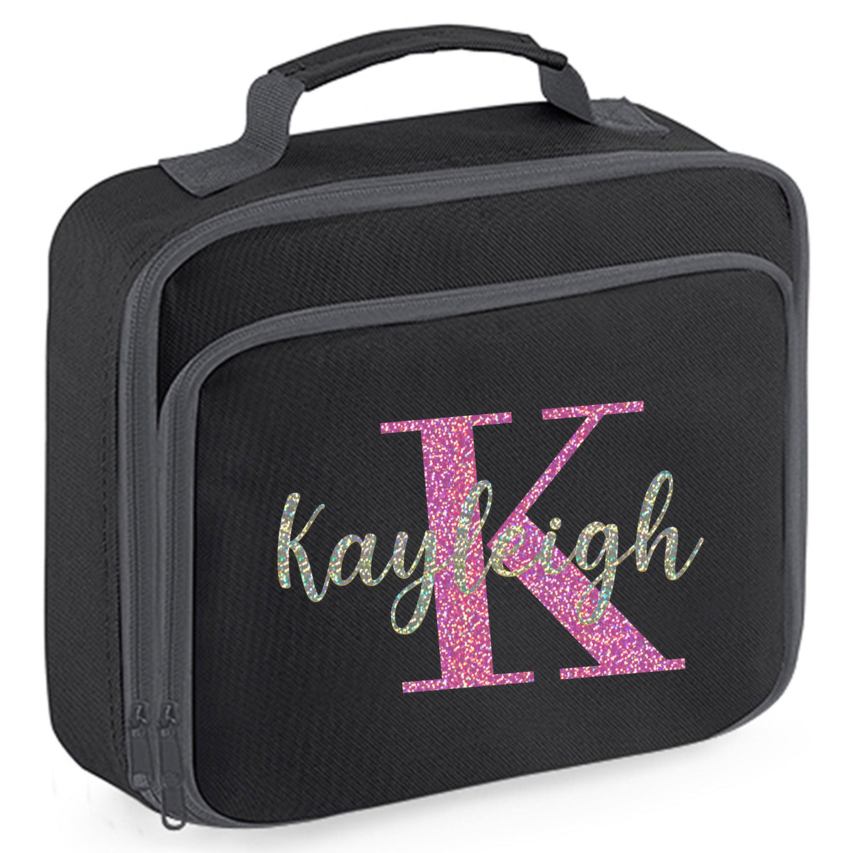 Personalised Kids Lunch Bag with Name For School- Always Looking Good - Black